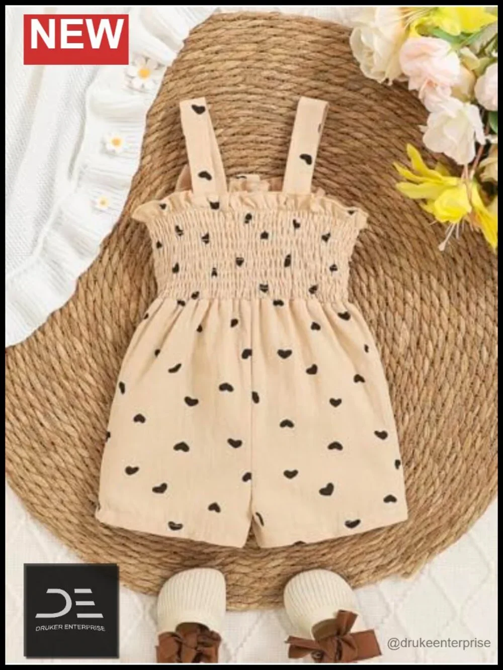 Baby Girl Ruffle Sleeveless Romper Cotton Blend Summer Outfit 6M-24M